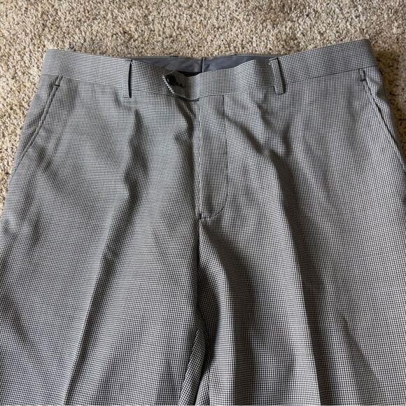 Tiglio Luxe 2560 Flat Front Houndstooth Italy Wool Cuffed Dress Pants Size 38 - Picture 4 of 6